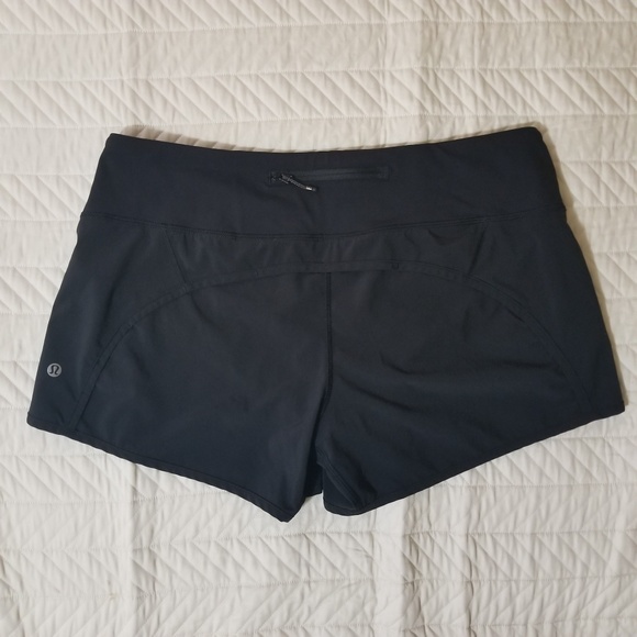 LULULEMON RUN TIMES SPEED SHORTS BLACK SZ 10 L - Picture 7 of 8